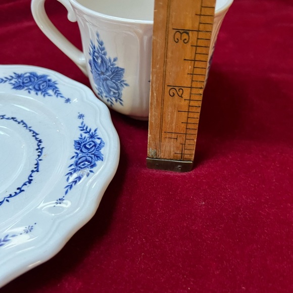 Vintage “Mayhill”  lovely Federalist 8oz.Teacups. Ironstone.Blue Flowers. - Picture 13 of 15